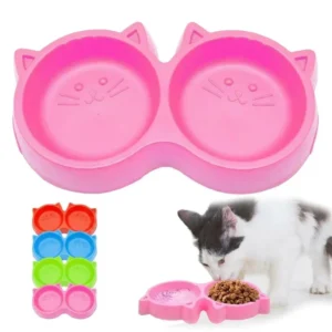 Cat Shaped Double Bowl